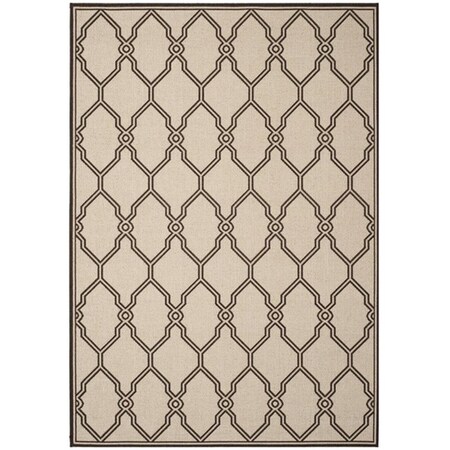 Safavieh 5 ft.-1 in. x 7 ft.-6 in. Medium Rectangle Linden 100 Power Loomed Rug; Natural & Brown LND124B-5